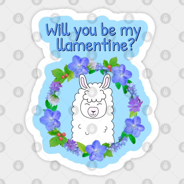 Will you be my llamentine? Cute llama valentines day Sticker by Purrfect